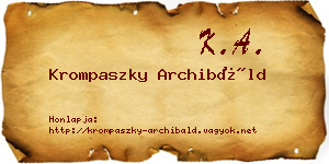 Krompaszky Archibáld névjegykártya